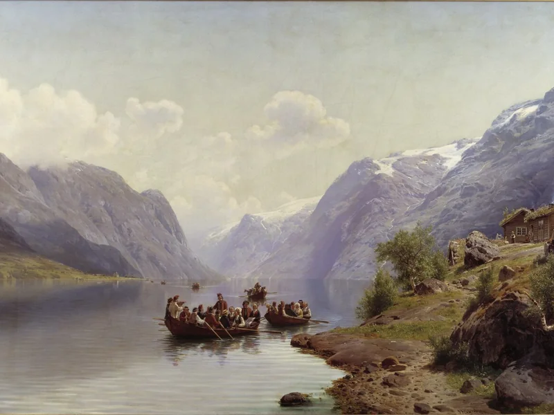 1822-Johan Fredrik Eckersberg - Accompagnamento nuziale sul fiordo di Hardanger - Nationalmuseum, Stoccolma